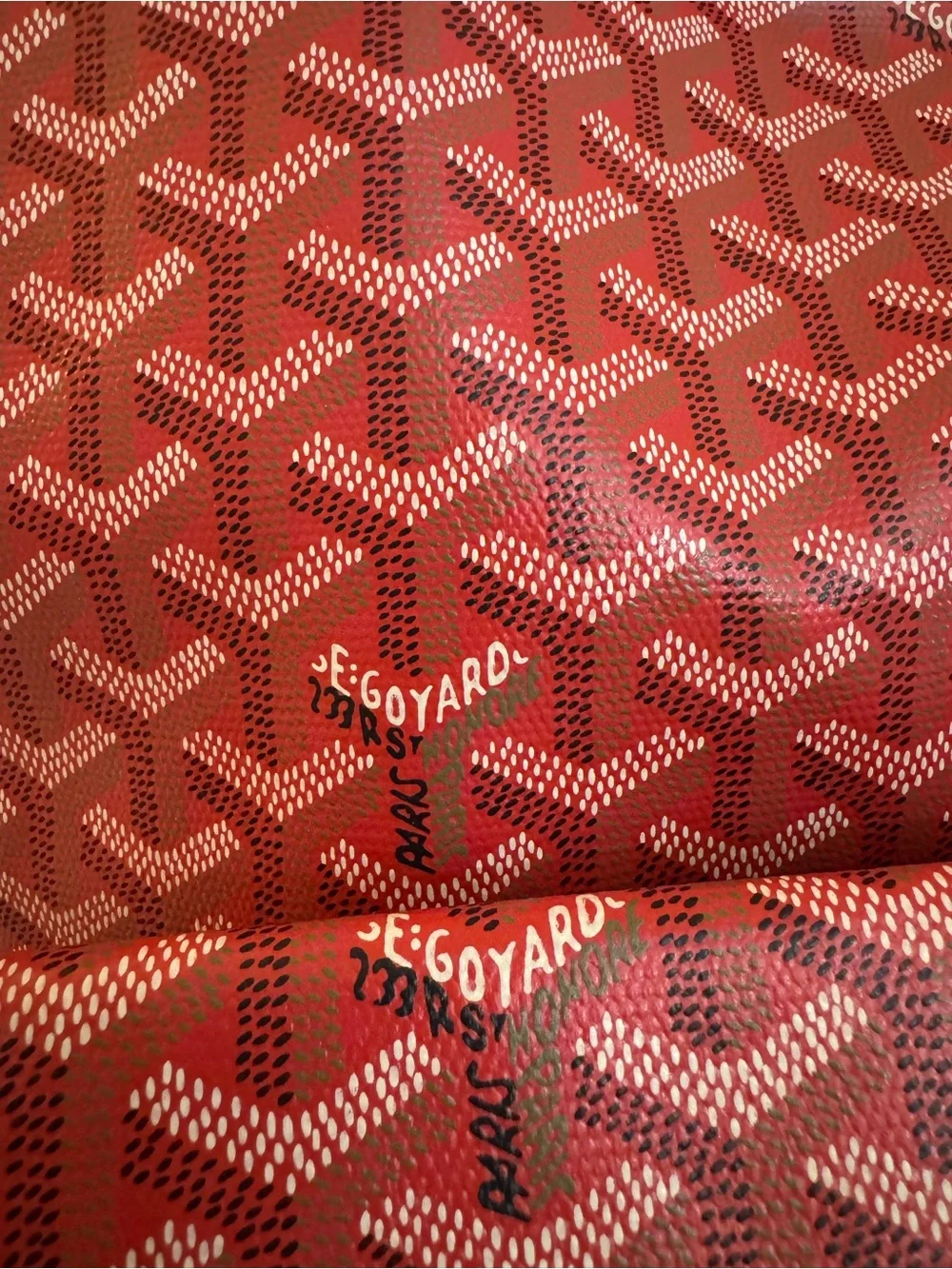 Goyard Saint Louis Style Red Tote Bag w/ Pouch & Dust Bag EUC